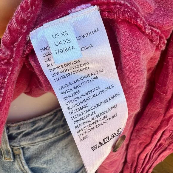 Maeve The Cate Classic Pink Button Down Open Back Long Sleeve Shirt Size XS - Picture 3 of 8